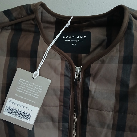 Brown Plaid Quilted Jacket - Picture 3 of 4